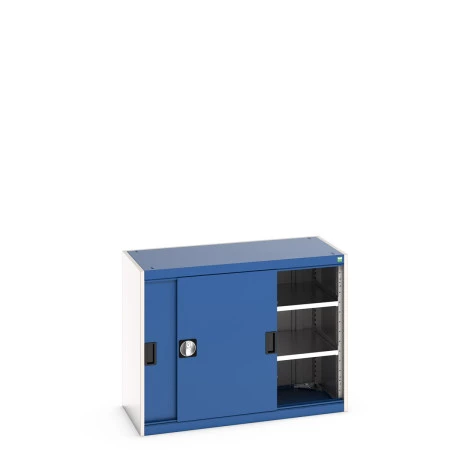 40013067 - Armoire CUBIO SMS-108-11 - Avec Portes Coulissantes, 2 Tablettes - LxPxH 1050x525x800mm - Bleu Gentiane RAL 5010 40013067 - Armoire CUBIO SMS-108-11 - Avec Portes Coulissantes, 2 Tablettes - LxPxH 1050x525x800mm - Bleu Gentiane RAL 5010