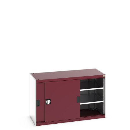40022061 - Armoire CUBIO SMS-1368-11 - Avec Portes Coulissantes et 2 Tablettes - LxPxH 1300x650x800mm - Rouge Pourpre RAL 3004 40022061 - Armoire CUBIO SMS-1368-11 - Avec Portes Coulissantes et 2 Tablettes - LxPxH 1300x650x800mm - Rouge Pourpre RAL 3004