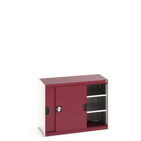 40013067 - Armoire CUBIO SMS-108-11 - Avec Portes Coulissantes, 2 Tablettes - LxPxH 1050x525x800mm - Rouge Pourpre RAL 3004 40013067 - Armoire CUBIO SMS-108-11 - Avec Portes Coulissantes, 2 Tablettes - LxPxH 1050x525x800mm - Rouge Pourpre RAL 3004