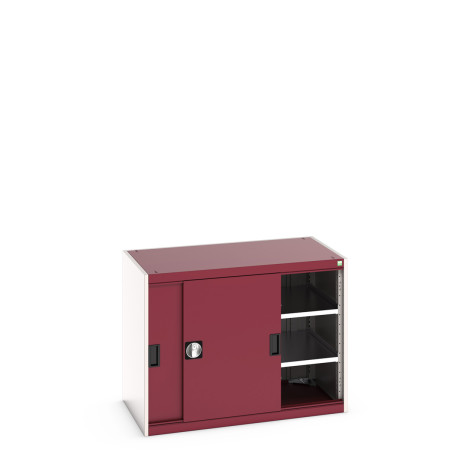 40021137 - Armoire CUBIO SMS-1068-1 - Avec Portes Coulissantes et 2 Tablettes - LxPxH 1050x650x800mm - Rouge Pourpre RAL 3004 40021137 - Armoire CUBIO SMS-1068-1 - Avec Portes Coulissantes et 2 Tablettes - LxPxH 1050x650x800mm - Rouge Pourpre RAL 3004