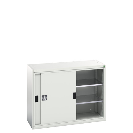 16926670 - Armoire VERSO basse à Portes Coulissantes et 2 Tablettes - LxPxH 1300x550x1000mm - Gris Clair RAL 7035 16926670 - Armoire VERSO basse à Portes Coulissantes et 2 Tablettes - LxPxH 1300x550x1000mm - Gris Clair RAL 7035