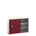 16926670 - Armoire VERSO basse à Portes Coulissantes et 2 Tablettes - LxPxH 1300x550x1000mm - Rouge Pourpre RAL 3004 16926670 - Armoire VERSO basse à Portes Coulissantes et 2 Tablettes - LxPxH 1300x550x1000mm - Rouge Pourpre RAL 3004