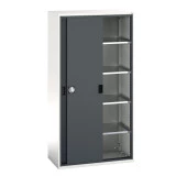 16926281 - Armoire VERSO haute à Portes Coulissantes et 4 Tablettes - LxPxH 1050x550x2000mm - Gris Anthracite RAL 7016 16926281 - Armoire VERSO haute à Portes Coulissantes et 4 Tablettes - LxPxH 1050x550x2000mm - Gris Anthracite RAL 7016