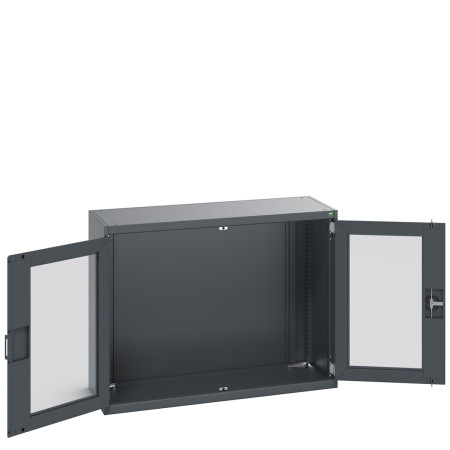 40014067 - Armoire CUBIO SMLFS-13510 - Avec 2 Portes Transparentes - LxPxH 1300x525x1000mm - Full Gris Anthracite RAL 7016 40014067 - Armoire CUBIO SMLFS-13510 - Avec 2 Portes Transparentes - LxPxH 1300x525x1000mm - Full Gris Anthracite RAL 7016