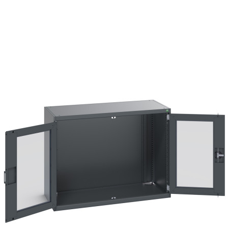 40022140 - Armoire CUBIO SMLFS-13610 - Avec 2 Portes Transparentes - LxPxH 1300x650x1000mm - Full Gris Anthracite RAL 7016 40022140 - Armoire CUBIO SMLFS-13610 - Avec 2 Portes Transparentes - LxPxH 1300x650x1000mm - Full Gris Anthracite RAL 7016