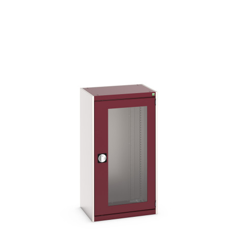 40011057 - Armoire CUBIO SMLFS-6512 - Avec 1 Porte Transparente - LxPxH 650x525x1200mm - Rouge Pourpre RAL 3004 40011057 - Armoire CUBIO SMLFS-6512 - Avec 1 Porte Transparente - LxPxH 650x525x1200mm - Rouge Pourpre RAL 3004