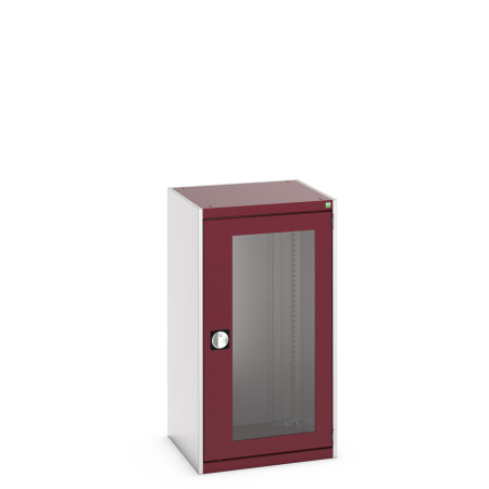 40019165 - Armoire CUBIO SMLFS-6612 - Avec 1 Porte Transparente - LxPxH 650x650x1200mm - Rouge Pourpre RAL 3004 40019165 - Armoire CUBIO SMLFS-6612 - Avec 1 Porte Transparente - LxPxH 650x650x1200mm - Rouge Pourpre RAL 3004