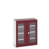 40013061 - Armoire CUBIO SMFS-10512-1 - Avec 2 Portes Transparentes, 3 Tablettes - LxPxH 1050x525x1200mm - Rouge Pourpre RAL 3004 40013061 - Armoire CUBIO SMFS-10512-1 - Avec 2 Portes Transparentes, 3 Tablettes - LxPxH 1050x525x1200mm - Rouge Pourpre RAL 3004