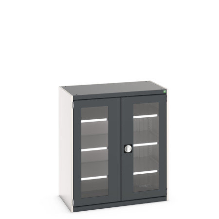 40021131 - Armoire CUBIO SMFS-10612-1 - Avec 2 Portes Transparentes et 3 Tablettes - LxPxH 1050x650x1200mm - Gris Anthracite RAL 7016 40021131 - Armoire CUBIO SMFS-10612-1 - Avec 2 Portes Transparentes et 3 Tablettes - LxPxH 1050x650x1200mm - Gris Anthracite RAL 7016