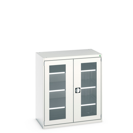 40021131 - Armoire CUBIO SMFS-10612-1 - Avec 2 Portes Transparentes et 3 Tablettes - LxPxH 1050x650x1200mm - Gris Clair RAL 7035 40021131 - Armoire CUBIO SMFS-10612-1 - Avec 2 Portes Transparentes et 3 Tablettes - LxPxH 1050x650x1200mm - Gris Clair RAL 7035