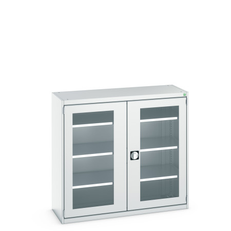 40014056 - Armoire CUBIO SMFS-13512-1 - Avec 2 Portes Transparentes et 3 Tablettes - LxPxH 1300x525x1200mm - Gris Clair RAL 7035 40014056 - Armoire CUBIO SMFS-13512-1 - Avec 2 Portes Transparentes et 3 Tablettes - LxPxH 1300x525x1200mm - Gris Clair RAL 7035