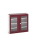 40014056 - Armoire CUBIO SMFS-13512-1 - Avec 2 Portes Transparentes et 3 Tablettes - LxPxH 1300x525x1200mm - Rouge Pourpre RAL 3004 40014056 - Armoire CUBIO SMFS-13512-1 - Avec 2 Portes Transparentes et 3 Tablettes - LxPxH 1300x525x1200mm - Rouge Pourpre RAL 3004