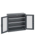 40014056 - Armoire CUBIO SMFS-13512-1 - Avec 2 Portes Transparentes et 3 Tablettes - LxPxH 1300x525x1200mm - Full Gris Anthracite RAL 7016 40014056 - Armoire CUBIO SMFS-13512-1 - Avec 2 Portes Transparentes et 3 Tablettes - LxPxH 1300x525x1200mm - Full Gris Anthracite RAL 7016