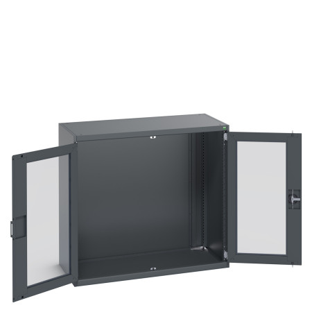 40022021 - Armoire CUBIO SMLFS-13612 - Avec 2 Portes Transparentes - LxPxH 1300x650x1200mm - Full Gris Anthracite RAL 7016 40022021 - Armoire CUBIO SMLFS-13612 - Avec 2 Portes Transparentes - LxPxH 1300x650x1200mm - Full Gris Anthracite RAL 7016