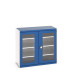 40022058 - Armoire CUBIO SMFS-13612-1 - Avec 2 Portes Transparentes et 3 Tablettes - LxPxH 1300x650x1200mm - Bleu Gentiane RAL 5010 40022058 - Armoire CUBIO SMFS-13612-1 - Avec 2 Portes Transparentes et 3 Tablettes - LxPxH 1300x650x1200mm - Bleu Gentiane RAL 5010