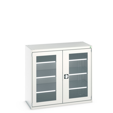40022058 - Armoire CUBIO SMFS-13612-1 - Avec 2 Portes Transparentes et 3 Tablettes - LxPxH 1300x650x1200mm - Gris Clair RAL 7035 40022058 - Armoire CUBIO SMFS-13612-1 - Avec 2 Portes Transparentes et 3 Tablettes - LxPxH 1300x650x1200mm - Gris Clair RAL 7035