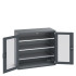 40022058 - Armoire CUBIO SMFS-13612-1 - Avec 2 Portes Transparentes et 3 Tablettes - LxPxH 1300x650x1200mm - Full Gris Anthracite RAL 7016 40022058 - Armoire CUBIO SMFS-13612-1 - Avec 2 Portes Transparentes et 3 Tablettes - LxPxH 1300x650x1200mm - Full Gris Anthracite RAL 7016