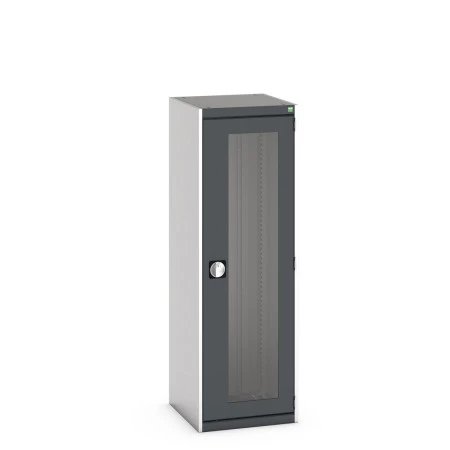 40010130 - Armoire CUBIO SMLFS-5516 - Avec 1 Porte Transparente - LxPxH 525x525x1600mm - Gris Anthracite RAL 7016