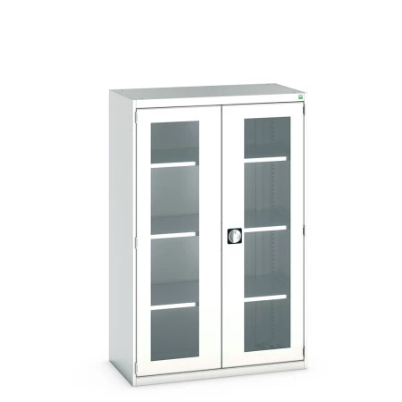 40013062 - Armoire CUBIO SMFS-10516-1 - Avec 2 Portes Transparentes, 3 Tablettes - LxPxH 1050x525x1600mm - Gris Clair RAL 7035 40013062 - Armoire CUBIO SMFS-10516-1 - Avec 2 Portes Transparentes, 3 Tablettes - LxPxH 1050x525x1600mm - Gris Clair RAL 7035