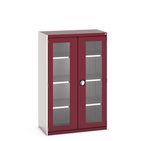 40013062 - Armoire CUBIO SMFS-10516-1 - Avec 2 Portes Transparentes, 3 Tablettes - LxPxH 1050x525x1600mm - Rouge Pourpre RAL 3004 40013062 - Armoire CUBIO SMFS-10516-1 - Avec 2 Portes Transparentes, 3 Tablettes - LxPxH 1050x525x1600mm - Rouge Pourpre RAL 3004