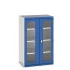 40021132 - Armoire CUBIO SMFS-10616-1 - Avec 2 Portes Transparentes et 3 Tablettes - LxPxH 1050x650x1600mm - Bleu Gentiane RAL 5010 40021132 - Armoire CUBIO SMFS-10616-1 - Avec 2 Portes Transparentes et 3 Tablettes - LxPxH 1050x650x1600mm - Bleu Gentiane RAL 5010
