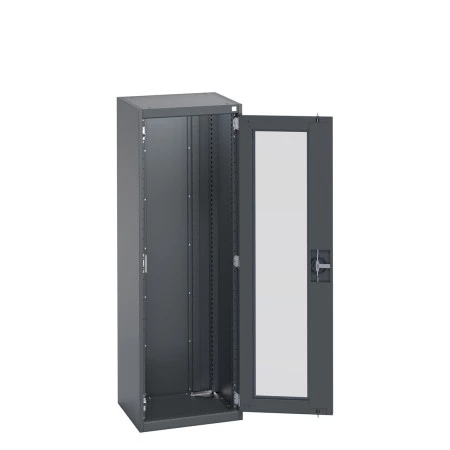 40010130 - Armoire CUBIO SMLFS-5516 - Avec 1 Porte Transparente - LxPxH 525x525x1600mm - Full Gris Anthracite RAL 7016 40010130 - Armoire CUBIO SMLFS-5516 - Avec 1 Porte Transparente - LxPxH 525x525x1600mm - Full Gris Anthracite RAL 7016