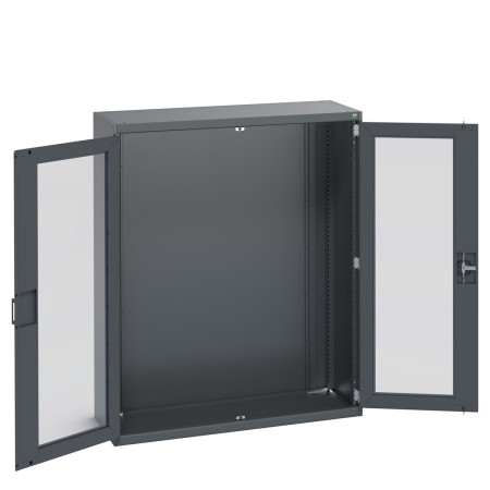 40014022 - Armoire CUBIO SMLFS-13516 - Avec 2 Portes Transparentes - LxPxH 1300x525x1600mm - Full Gris Anthracite RAL 7016 40014022 - Armoire CUBIO SMLFS-13516 - Avec 2 Portes Transparentes - LxPxH 1300x525x1600mm - Full Gris Anthracite RAL 7016