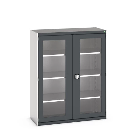 40014057 - Armoire CUBIO SMFS-13516-1 - Avec 2 Portes Transparentes et 3 Tablettes - LxPxH 1300x525x1600mm - Gris Anthracite RAL 7016 40014057 - Armoire CUBIO SMFS-13516-1 - Avec 2 Portes Transparentes et 3 Tablettes - LxPxH 1300x525x1600mm - Gris Anthracite RAL 7016