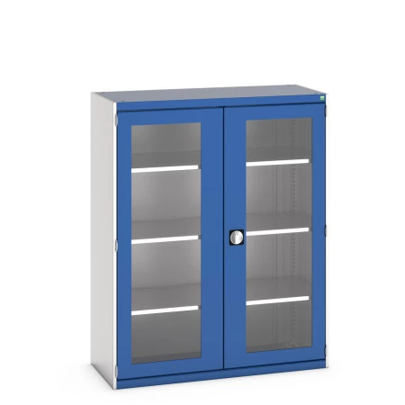 40014057 - Armoire CUBIO SMFS-13516-1 - Avec 2 Portes Transparentes et 3 Tablettes - LxPxH 1300x525x1600mm - Bleu Gentiane RAL 5010 40014057 - Armoire CUBIO SMFS-13516-1 - Avec 2 Portes Transparentes et 3 Tablettes - LxPxH 1300x525x1600mm - Bleu Gentiane RAL 5010