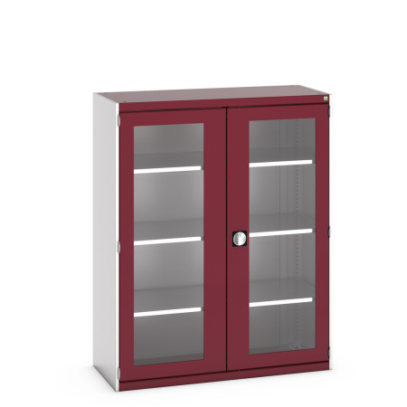 40014057 - Armoire CUBIO SMFS-13516-1 - Avec 2 Portes Transparentes et 3 Tablettes - LxPxH 1300x525x1600mm - Rouge Pourpre RAL 3004 40014057 - Armoire CUBIO SMFS-13516-1 - Avec 2 Portes Transparentes et 3 Tablettes - LxPxH 1300x525x1600mm - Rouge Pourpre RAL 3004