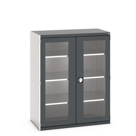 40022059 - Armoire CUBIO SMFS-13616-1 - Avec 2 Portes Transparentes et 3 Tablettes - LxPxH 1300x650x1600mm - Gris Anthracite RAL 7016 40022059 - Armoire CUBIO SMFS-13616-1 - Avec 2 Portes Transparentes et 3 Tablettes - LxPxH 1300x650x1600mm - Gris Anthracite RAL 7016