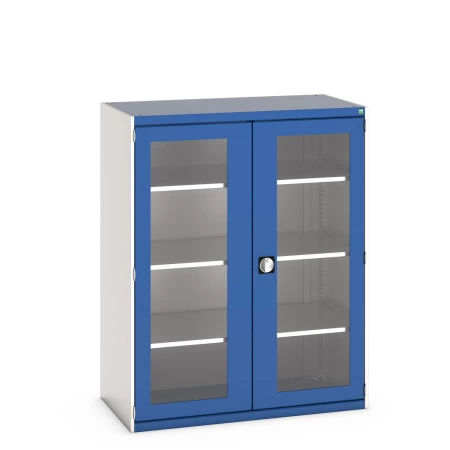 40022059 - Armoire CUBIO SMFS-13616-1 - Avec 2 Portes Transparentes et 3 Tablettes - LxPxH 1300x650x1600mm - Bleu Gentiane RAL 5010 40022059 - Armoire CUBIO SMFS-13616-1 - Avec 2 Portes Transparentes et 3 Tablettes - LxPxH 1300x650x1600mm - Bleu Gentiane RAL 5010