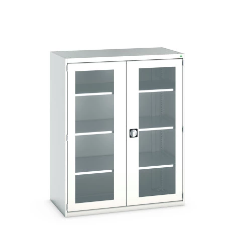 40022059 - Armoire CUBIO SMFS-13616-1 - Avec 2 Portes Transparentes et 3 Tablettes - LxPxH 1300x650x1600mm - Gris Clair RAL 7035 40022059 - Armoire CUBIO SMFS-13616-1 - Avec 2 Portes Transparentes et 3 Tablettes - LxPxH 1300x650x1600mm - Gris Clair RAL 7035