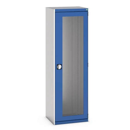 40011059 - Armoire CUBIO SMLFS-6520 - Avec 1 Porte Transparente - LxPxH 650x525x2000mm - Bleu Gentiane RAL 5010 40011059 - Armoire CUBIO SMLFS-6520 - Avec 1 Porte Transparente - LxPxH 650x525x2000mm - Bleu Gentiane RAL 5010