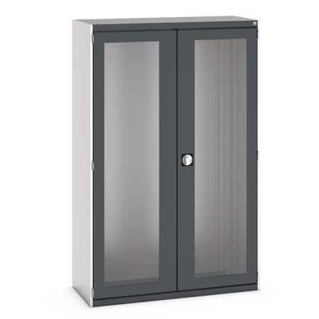 40013023 - CUBIO Armoire SMLFS-10520-2 - Avec 2 Portes Transparentes - LxPxH 1050x525x2000mm - Gris Anthracite RAL 7016 40013023 - CUBIO Armoire SMLFS-10520-2 - Avec 2 Portes Transparentes - LxPxH 1050x525x2000mm - Gris Anthracite RAL 7016