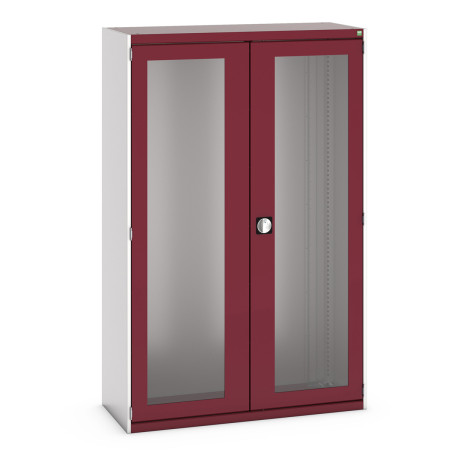 40013023 - CUBIO Armoire SMLFS-10520-2 - Avec 2 Portes Transparentes - LxPxH 1050x525x2000mm - Rouge Pourpre RAL 3004 40013023 - CUBIO Armoire SMLFS-10520-2 - Avec 2 Portes Transparentes - LxPxH 1050x525x2000mm - Rouge Pourpre RAL 3004