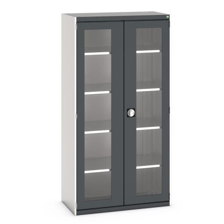 40013064 - CUBIO Armoire SMFS-10520-2 - Avec 2 Portes Transparentes, 4 Tablettes - LxPxH 1050x525x2000mm - Gris Anthracite RAL 7016 40013064 - CUBIO Armoire SMFS-10520-2 - Avec 2 Portes Transparentes, 4 Tablettes - LxPxH 1050x525x2000mm - Gris Anthracite RAL 7016