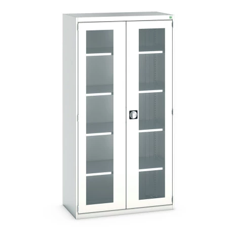 40013064 - CUBIO Armoire SMFS-10520-2 - Avec 2 Portes Transparentes, 4 Tablettes - LxPxH 1050x525x2000mm - Gris Clair RAL 7035 40013064 - CUBIO Armoire SMFS-10520-2 - Avec 2 Portes Transparentes, 4 Tablettes - LxPxH 1050x525x2000mm - Gris Clair RAL 7035