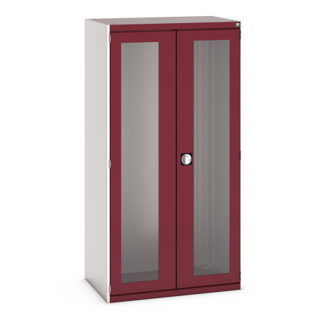 40021071 - CUBIO Armoire SMLFS-10620 - Avec 2 Portes Transparentes - LxPxH 1050x650x2000mm - Rouge Pourpre RAL 3004 40021071 - CUBIO Armoire SMLFS-10620 - Avec 2 Portes Transparentes - LxPxH 1050x650x2000mm - Rouge Pourpre RAL 3004