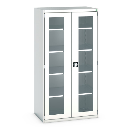 40021134 - CUBIO Armoire SMFS-10620-2 - Avec 2 Portes Transparentes et 4 Tablettes - LxPxH 1050x650x2000mm - Gris Clair RAL 7035 40021134 - CUBIO Armoire SMFS-10620-2 - Avec 2 Portes Transparentes et 4 Tablettes - LxPxH 1050x650x2000mm - Gris Clair RAL 7035