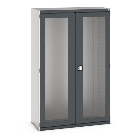 40014023 - CUBIO Armoire SMLFS-13520 - Avec 2 Portes Transparentes - LxPxH 1300x525x2000mm - Gris Anthracite RAL 7016 40014023 - CUBIO Armoire SMLFS-13520 - Avec 2 Portes Transparentes - LxPxH 1300x525x2000mm - Gris Anthracite RAL 7016