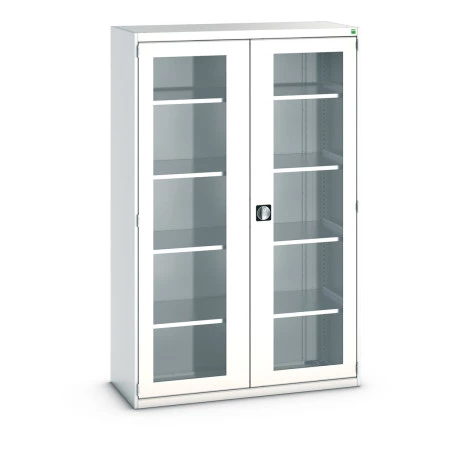 40014058 - CUBIO Armoire SMFS-13520-1 - Avec 2 Portes Transparentes et 4 Tablettes - LxPxH 1300x525x2000mm - Gris Clair RAL 7035 40014058 - CUBIO Armoire SMFS-13520-1 - Avec 2 Portes Transparentes et 4 Tablettes - LxPxH 1300x525x2000mm - Gris Clair RAL 7035