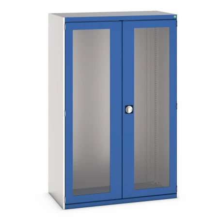 40022023 - CUBIO Armoire SMLFS-13620 - Avec 2 Portes Transparentes - LxPxH 1300x650x2000mm - Bleu Gentiane RAL 5010 40022023 - CUBIO Armoire SMLFS-13620 - Avec 2 Portes Transparentes - LxPxH 1300x650x2000mm - Bleu Gentiane RAL 5010