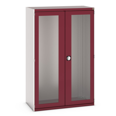 40022023 - CUBIO Armoire SMLFS-13620 - Avec 2 Portes Transparentes - LxPxH 1300x650x2000mm - Rouge Pourpre RAL 3004 40022023 - CUBIO Armoire SMLFS-13620 - Avec 2 Portes Transparentes - LxPxH 1300x650x2000mm - Rouge Pourpre RAL 3004
