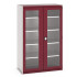 40022060 - CUBIO Armoire SMFS-13620-1 - Avec 2 Portes Transparentes et 4 Tablettes - LxPxH 1300x650x2000mm - Rouge Pourpre RAL 3004 40022060 - CUBIO Armoire SMFS-13620-1 - Avec 2 Portes Transparentes et 4 Tablettes - LxPxH 1300x650x2000mm - Rouge Pourpre RAL 3004