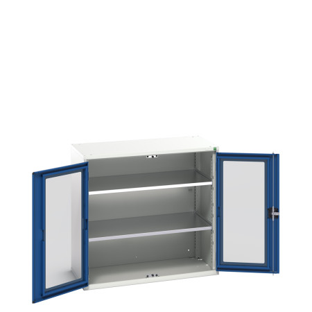 16926276 - Armoire VERSO à Double Portes Transparentes 1050x550x1000 - 2 tablettes - Bleu Gentiane RAL 5010 16926276 - Armoire VERSO à Double Portes Transparentes 1050x550x1000 - 2 tablettes - Bleu Gentiane RAL 5010