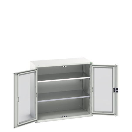 16926276 - Armoire VERSO à Double Portes Transparentes 1050x550x1000 - 2 tablettes - Gris Clair RAL 7035 16926276 - Armoire VERSO à Double Portes Transparentes 1050x550x1000 - 2 tablettes - Gris Clair RAL 7035