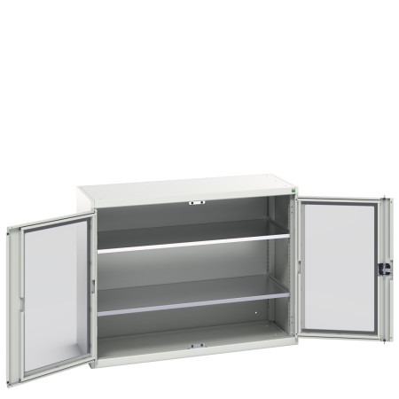 16926662 - Armoire VERSO à Double Portes Transparentes 1300x550x1000 - 2 tablettes - Gris Clair RAL 7035 16926662 - Armoire VERSO à Double Portes Transparentes 1300x550x1000 - 2 tablettes - Gris Clair RAL 7035