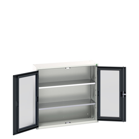 16926272 - Armoire VERSO à Double Portes Transparentes 1050x350x1000 - 2 tablettes - Gris Anthracite RAL 7016 16926272 - Armoire VERSO à Double Portes Transparentes 1050x350x1000 - 2 tablettes - Gris Anthracite RAL 7016