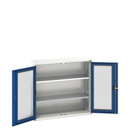 16926272 - Armoire VERSO à Double Portes Transparentes 1050x350x1000 - 2 tablettes - Bleu Gentiane RAL 5010 16926272 - Armoire VERSO à Double Portes Transparentes 1050x350x1000 - 2 tablettes - Bleu Gentiane RAL 5010